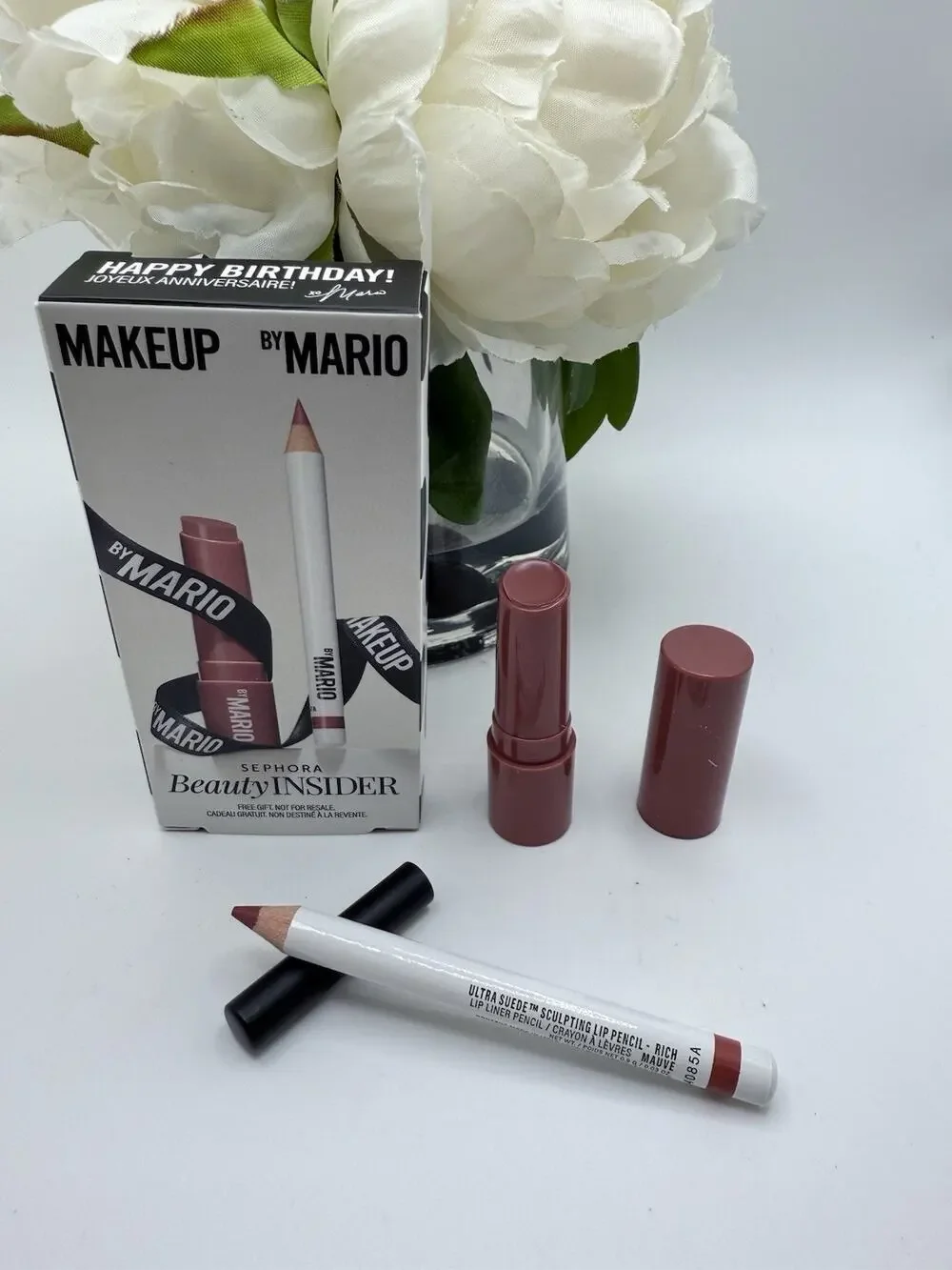 MAKEUP BY MARIO Plumping Lip Serum Rosewood Glow & Lip Pncil Rich Mauve Mini
